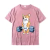 Tshirts corgi levantando o levantamento de peso engraçado Homens de ginástica de ginástica fiess Design premium de algodão fofo masculino Hip Hop 230110