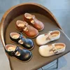 Flat Shoes COZULMA Girls Leather 1-6 Years Children Boys Fashion Flats Kids T-Strap Hook & Loop Casual Size 21-30