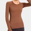 Camicie attive nepoagym color oceano stretto fit da donna senza soluzione di continuità a maniche lunghe morbide camicia da yoga elastica da allenamento leggero per palestra