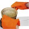 Autres outils de cuisine Sile Organisateur Gants de chaleur Insated Four à micro-ondes Clip de plaque anti-brûlure Épaissir Mitt Drop Livraison Maison Jardin Din Dhq1B