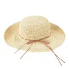 Chapéus largos Brim Raffia dobrável SUNHAT Mulheres de verão Sumshade Anti-UV Capuz coreano Baia feminina Viagem ao ar livre de protetor solar ao ar livre
