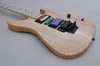 Guitarra eléctrica de color madera natural con diapasón de arce Floyd Rose 24 trastes se pueden personalizar