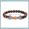 Beaded Strands Lava Rock Double Dragon Play Pearl Single Energy Stone Bracelet Men And Women Heal Aura Drop Delivery Jewelry Bracele Dhocs