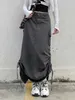 Jupes Rockmore Harajuku Slit Cargo Long Y2K Taille Basse Maxi Femme Longueur Cheville Années 2000 Rétro Fairycore Grunge Outfit 230110