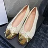 Brand Casual Shoes single shoes women's 2023 new shallow mouth color matching bow single round head flat bottom ballet