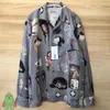 Camicie casual da uomo Uomo Donna WACKO MARIA Camicia a maniche lunghe hawaiana con stampa Graffiti dei cento fantasmi Night Walk