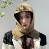 Beanies Beanie/Skull Caps Korea Ins Hat Neck Bib One Balaclava Knitted Women Warm Fashion Autumn Winter Ear Protection