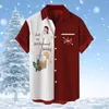 Camicie casual da uomo Tuta Pigiama Uomo Natale Regalo di Babbo Natale Stampa digitale 3D Bottone Bavero Camicia a maniche corte Corsa ad asciugatura rapida