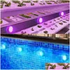 Andra evenemangsfestleveranser Batteri drivs 10/13 lysdioder RGB LED Submersible Light Underwater Night Lamp Garden Swimming Lights DHKJZ