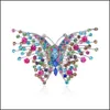 Pins Brooches Mticolor Rhinestone Beautif Butterfly For Women Enamel Brooch Pins Jewelry Accessories Drop Delivery Otdxs