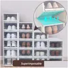 Kledinggarderobe Opslag 38 3 stks Push der type schoenendoos draagbare stapel plastic seethrough transparante derType schoenen kas druppel dh7jw