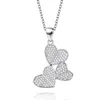 Catene S925 Argento sterling Collana da donna Collana d'amore a forma di cuore Tre cuori di pesca Ciondolo gioielli Semplicità della moda