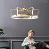 Lustres 68W 92W or LED lustre éclairage pour chambre enfants salon luxe suspension lampe moderne nordique couronne créative