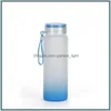 Tumblers Sublimation Water Bottle 500Ml Frosted Glass Bottles Gradient Blank Tumbler Drink Ware Cups Wholesale Drop Delivery Home Ga Dhsvk