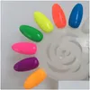 Paillettes de ongles Nouvelles 7boxes ensemble de couleur vive-effet néon Pigment poudre fluorescente art gel de poussière décoration fpb29 drop livraison guérison dhnf7