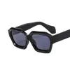 Солнцезащитные очки хиппи -сквер Rave Steampunk Accessories Y2K Fashion Black Retro Lense Streetwear Роскошная желе зеленый 2000 -х