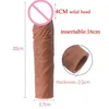 Sex toys Massager 8inch Realistic Reusable Penis Sleeve Enlargement Male Cock Extender Dildo Enhancer Intimate Goods Toys for Men