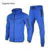 Chándales para hombre, chándal de primavera para hombre, Sudadera con capucha de lana técnica, ropa de entrenamiento elástica de algodón, abrigos, pantalones de chándal, conjunto deportivo, ropa