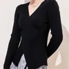 Women's Sweaters All-Match Sexy Deep V-neck Sweater Women Knitted Full Sleeve Pullovers Casual Slim Bottoming Tops