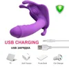 Massageador adulto Bluetooth Vibrador de vibrador vestível g Spot ClitE estimulador de borboleta Panties vibratória brinquedo sexual erótico para mulheres Orgasmo masturbador