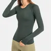 Camicie attive nepoagym color oceano stretto fit da donna senza soluzione di continuità a maniche lunghe morbide camicia da yoga elastica da allenamento leggero per palestra