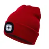 Cappellini da ciclismo USB LED Beanie Multiuso Mantieni caldo Cappello Luci Ricaricabile Staccabile Luminosità a 3 marce Unisex per la pesca notturna