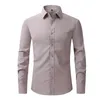 Camisas sociais masculinas Moda masculina Roxo para homens Manga comprida Ajuste fino Alta qualidade Roupas de escritório para negócios Roupas masculinas Camisa masculina