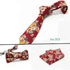 Bow Ties Floral Coldie Tie Mandkerchief pour hommes Lois de loi Coton 6cm Kerchief Set Standard Pocket Square Red Butterfly Wedding