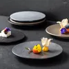 Plates European Creative Ceramic Plate Afternoon Tea Dessert Organizer Vertical Stripe Relief Snack Dish Kitchen Tableware
