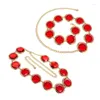 Kemerler Kırmızı göbek zinciri kristal bel takıları kadın elbiseler için dekoratif