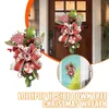 Decorative Flowers Christmas Lollipop Wreath Red Bownot Decoration Door Rattan Hanging Garland Decor Ornament Home Xmas Decorations K2A3