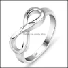 Bandringen Hoogwaardige 925 Sterling Sier Infinity Ring Endless Love Symbol Fashion For Women Drop Delivery Sieraden Otvyn