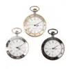 Pocket Watches 50st/Lot Skeleton Roman Dial Watch Vinatge Men's Quartz Gift With Necklace Wholesale