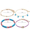 Anklets Bohemia Beaded Fish Drip Pendant Rope Multi-layers 4 Pcs Set Bracelet For Women Jewelry Foot Chain Sandals Accessories