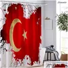 Rideaux De Douche 3D Drapeau Rideau Américain Et Canadien Bain Étanche Salle De Bains Polyester Tissu Décor Drop Delivery Maison Jardin Accès Dhbsl