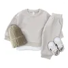 Clothing Sets Cotton Baby Girl Set Fashion Toddler Boys Fall Clothes Kids Fake Two Sweatshirt Pants 2Pcs Suits Outfits