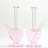 Vintage Nieuwe roze liefde Hartglas Bong Water Pijp Bubbler Hookah Heady Oil Dab Rigs Birdcage Percolator Shisha voor roken