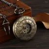 Cep Saatleri Steampunk El Rüzgar Mekanik Saat Vintage Hollow Roman İskelet Fob Zincir Kolye Çarpışma Saati