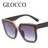 Okulary przeciwsłoneczne modne kwadratowy designerka browna okulary osobowość duża rama podróżna okularów słonecznych UV400