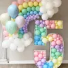 Altri adesivi decorativi 73 cm Blank Giant Numero 1 2 3 4 5 Balloon Riemping Box Mosaic Frame Balloons Stand Kids Aduls Birthday Anniversary Party Decor 230110