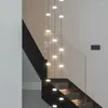 Lampes suspendues Minimaliste Appartement Villa Escalier Tournant Lustre El Hall Suspendu Pour Plafond Led Nordique