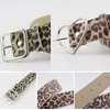 Bältesstil Kvinnor Retro Leopardtryck faux läder midjebälte med legering geometrisk spänne c