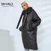 Damen Daunenparka MIEGOFCE Winter Frauen Verdickung Stehkragen Kapuze Lange Knie Helle Farben Große Taschen Jacke Weiblich Outwear D21517 221012