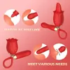 Vuxen massager 3 i 1 avtagbar rose leksak vibrator för kvinnor g spot klitoris stimulator tunga slickar tryckning sex