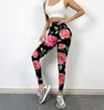 Tenue de yoga fleur de rose vintage Summer Pantalon pour femmes chaussures sport femme fitness leggings imprimés grand sweat féminin