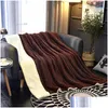 Blankets Simanfei Wool Blanket Winter Solid Flannel Sheepskin Throw Thick Soft Fluffy Warm Weighted Fur For Beds Sofa Drop Delivery Dhkz7