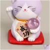 Dekorative Objekte Figuren 1pc Japan Cartoon Lucky Cat Figur 3d Tiermodell Geschenk Ornament Home Craft Dekor Glas Dekoration DHQVG