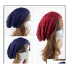 Bonnet / capuchons de crâne de mode femme stretchy tricot skl bonnet chapeau sween sween sween sweil chaud pour femmes