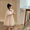 فتاة الفتاة رضيع الفتيات نفخة الأكمام الأميرة لباس الدانتيل وهمية قطعتين الخريف ربيع الملابس للأطفال الصغار