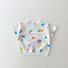 Flickaklänningar Baby Dress High Quality 2023 Korean Toddler Bomull Färgglad ballong 1-3 år barn T-shirts Casual